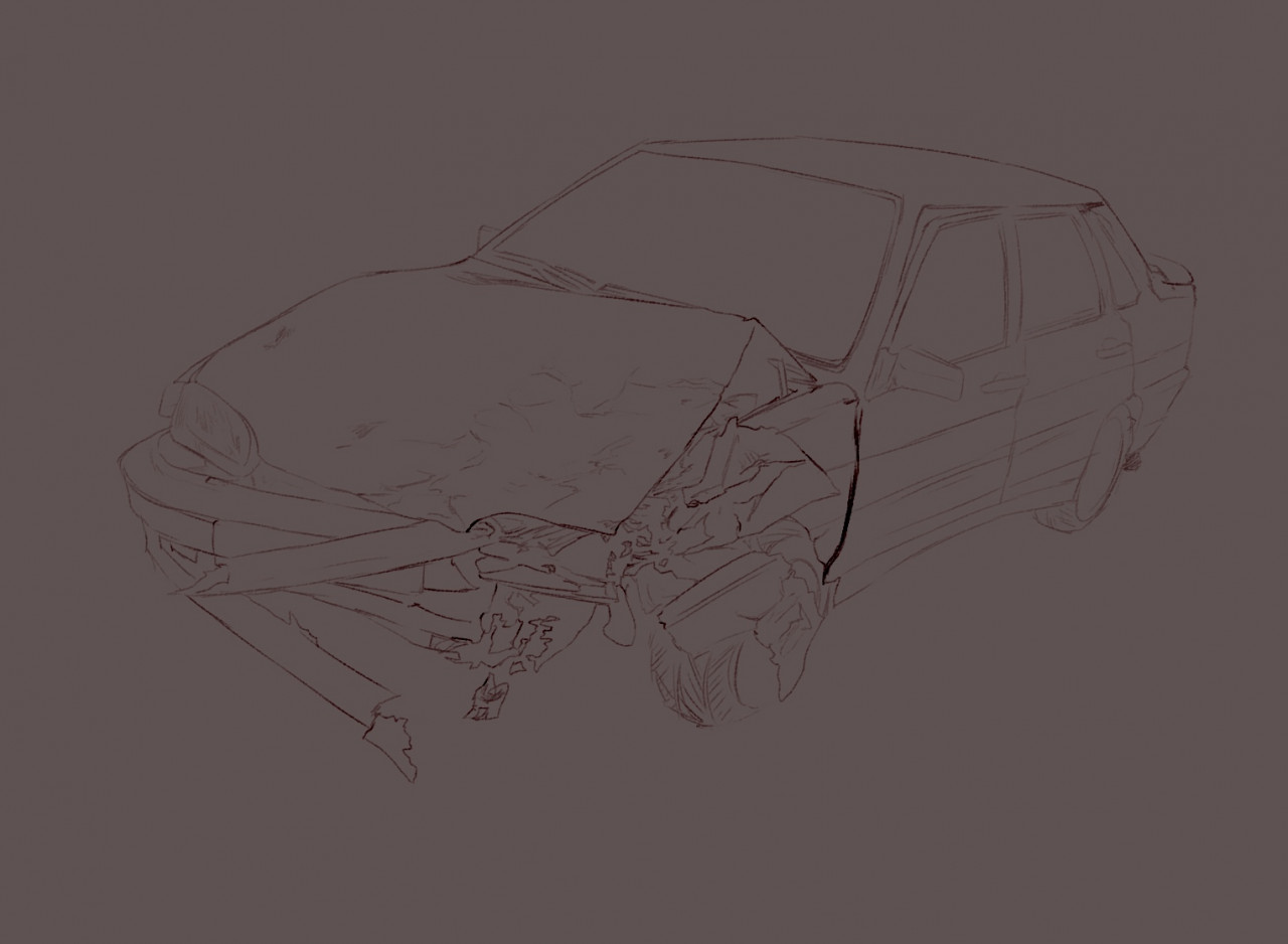 Crashed Cars Picture Coloring Pages - NetArt