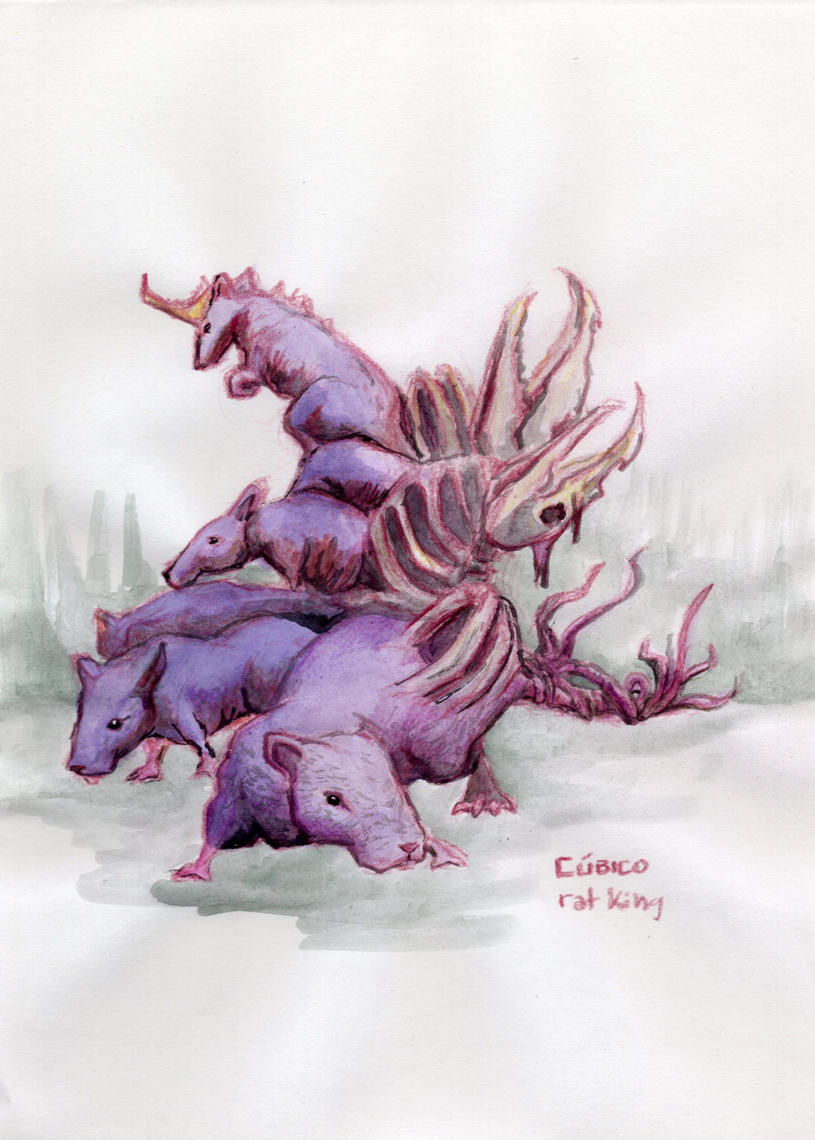 Illustration of a rat king