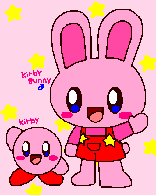 Kirby and Kirby Bunny Kawaii by cuddlesnam -- Fur Affinity [dot] net