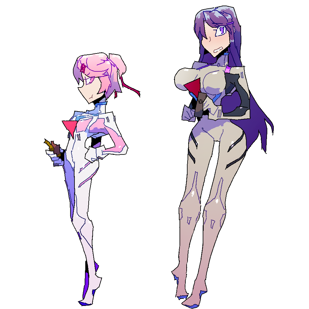 Natsuki and Yuri Plugsuits by cuoqet -- Fur Affinity [dot] net