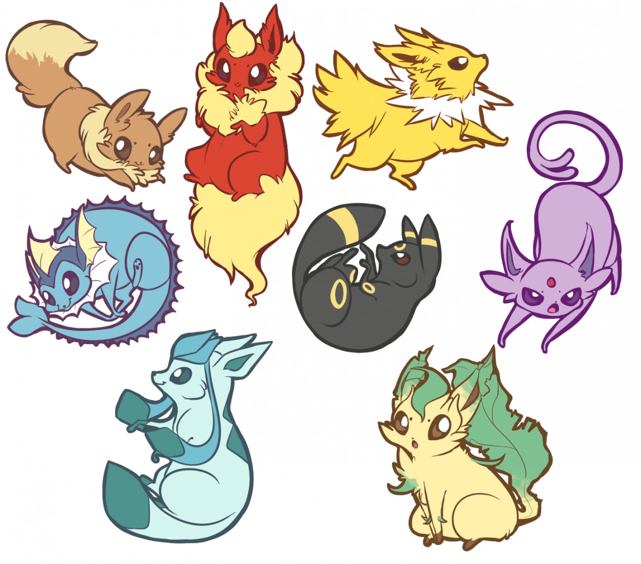 Eeveelutions by LupiArts -- Fur Affinity [dot] net