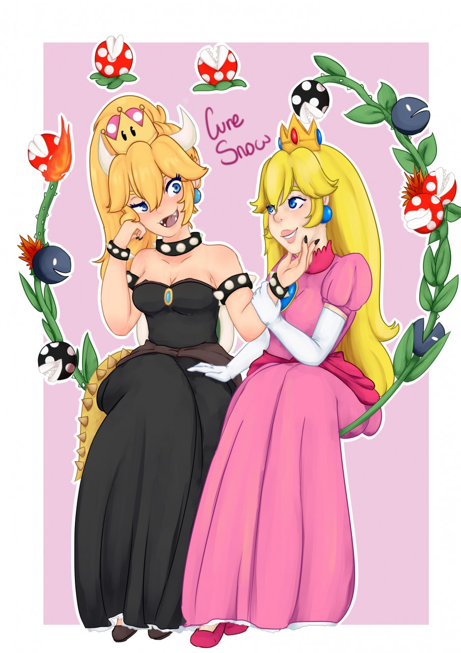 Bowsette and peach