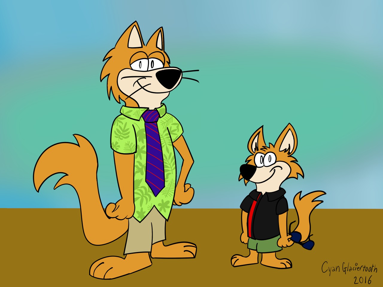 Hokey Wolf and Ding-A-Ling Dressed As Nick Wilde and Finnick by CyanTPC --  Fur Affinity [dot] net