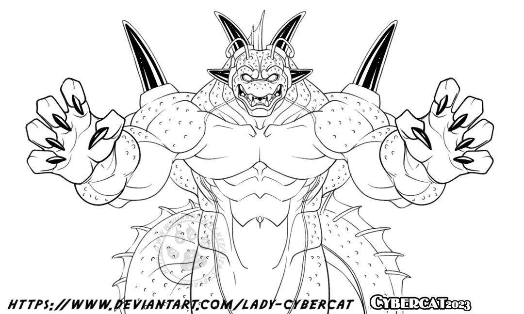 DBZ Anubiis Lines Commission by cybercat -- Fur Affinity [dot] net