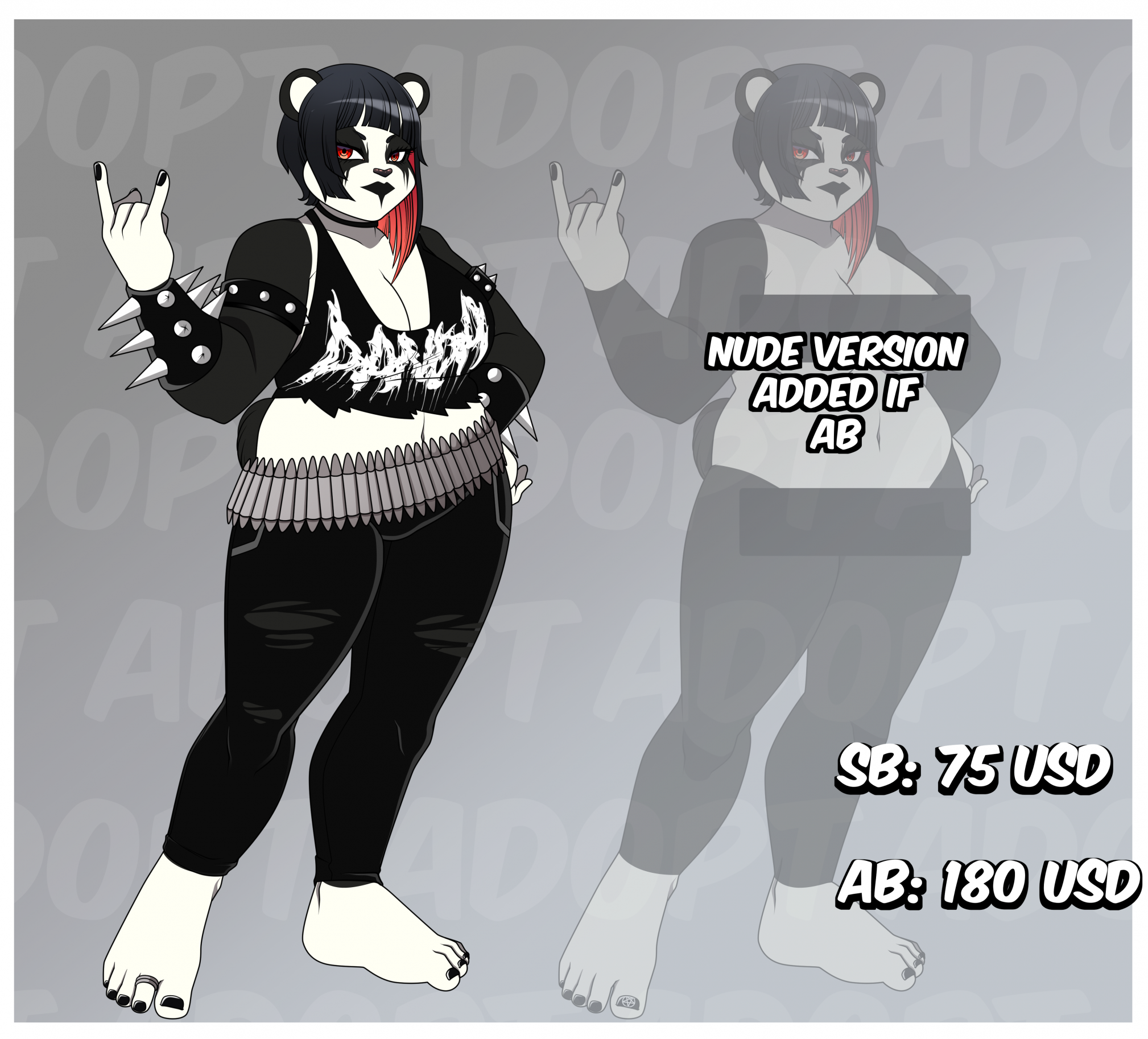 Black Metal Panda Adopt - Auction