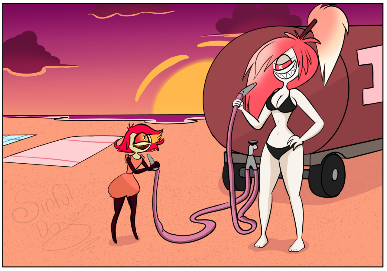 Cherri and Niffty at the beach (Part 1/6) by CyclopsDemonNewAccount -- Fur  Affinity [dot] net