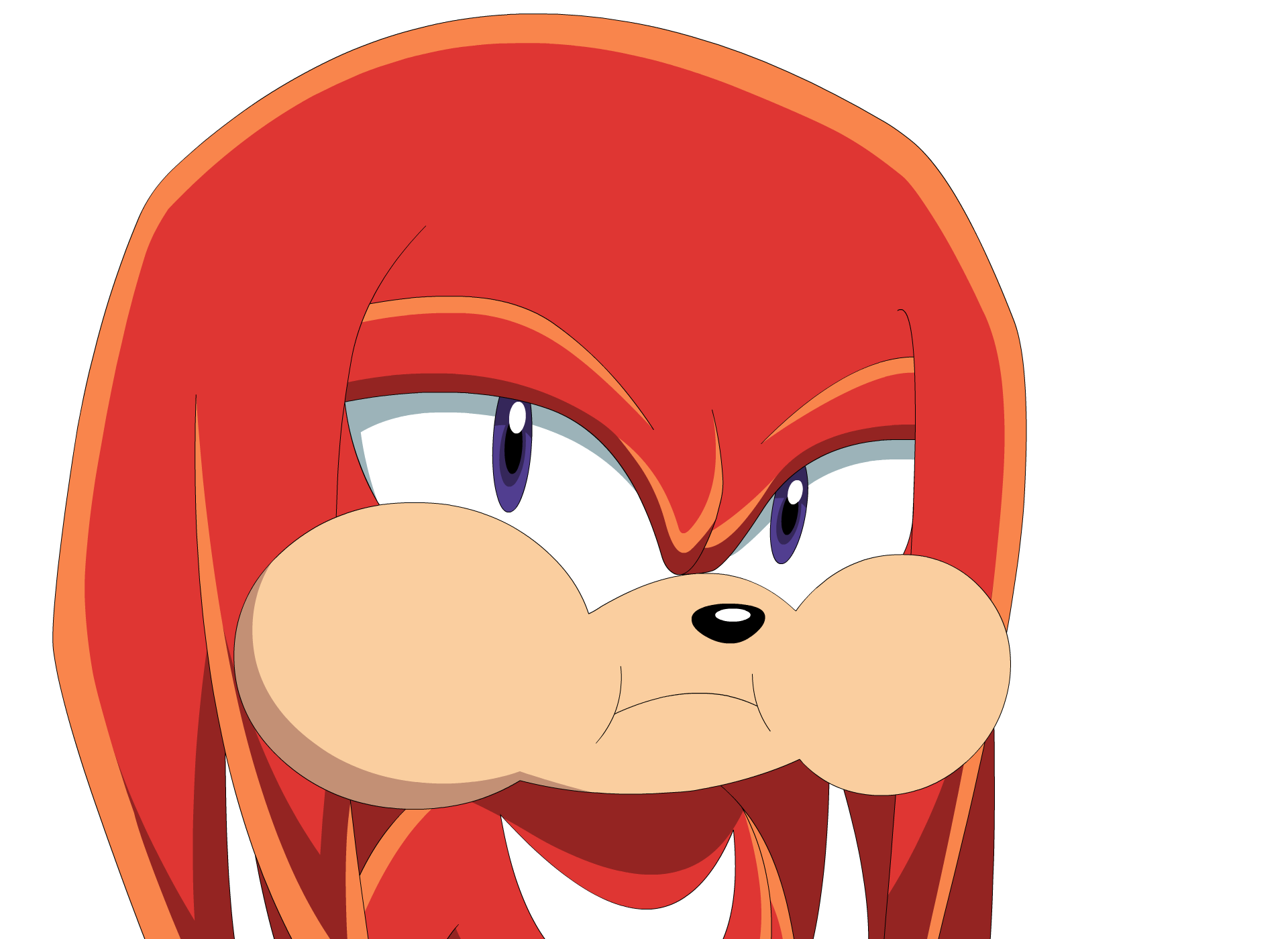 Sonic X - Knuckles Puffy Cheeks. 
