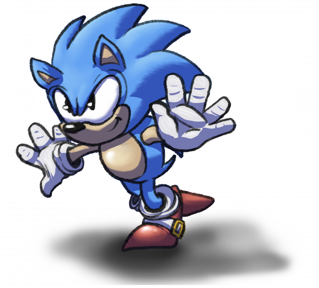 ง'̀-'́)ง  Sonic, Hedgehog art, Sonic the hedgehog