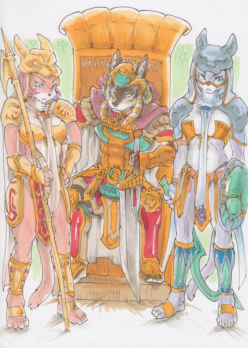 Anubis and Guards by DaiGaijin -- Fur Affinity [dot] net