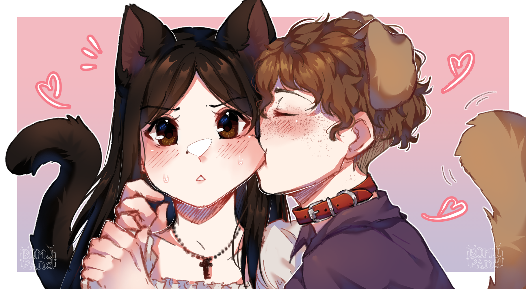 Black Cat GF x Golden Retriever BF by Daiyu1 -- Fur Affinity [dot] net