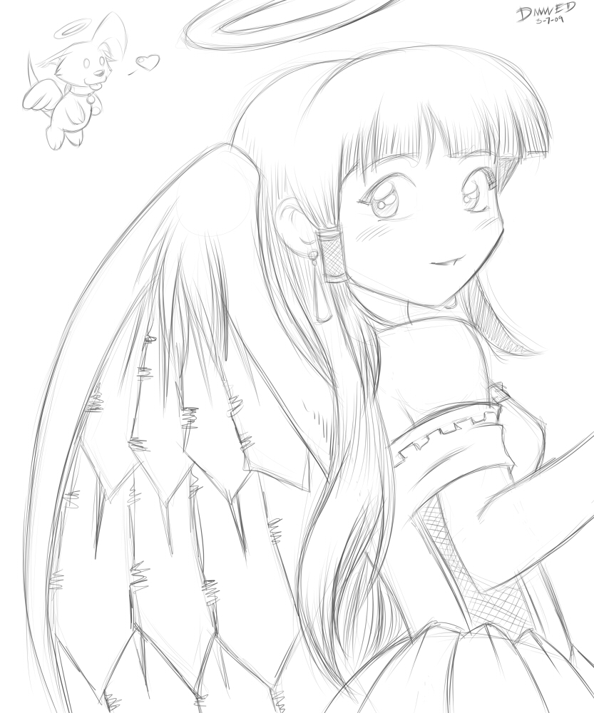 cute anime angel coloring pages