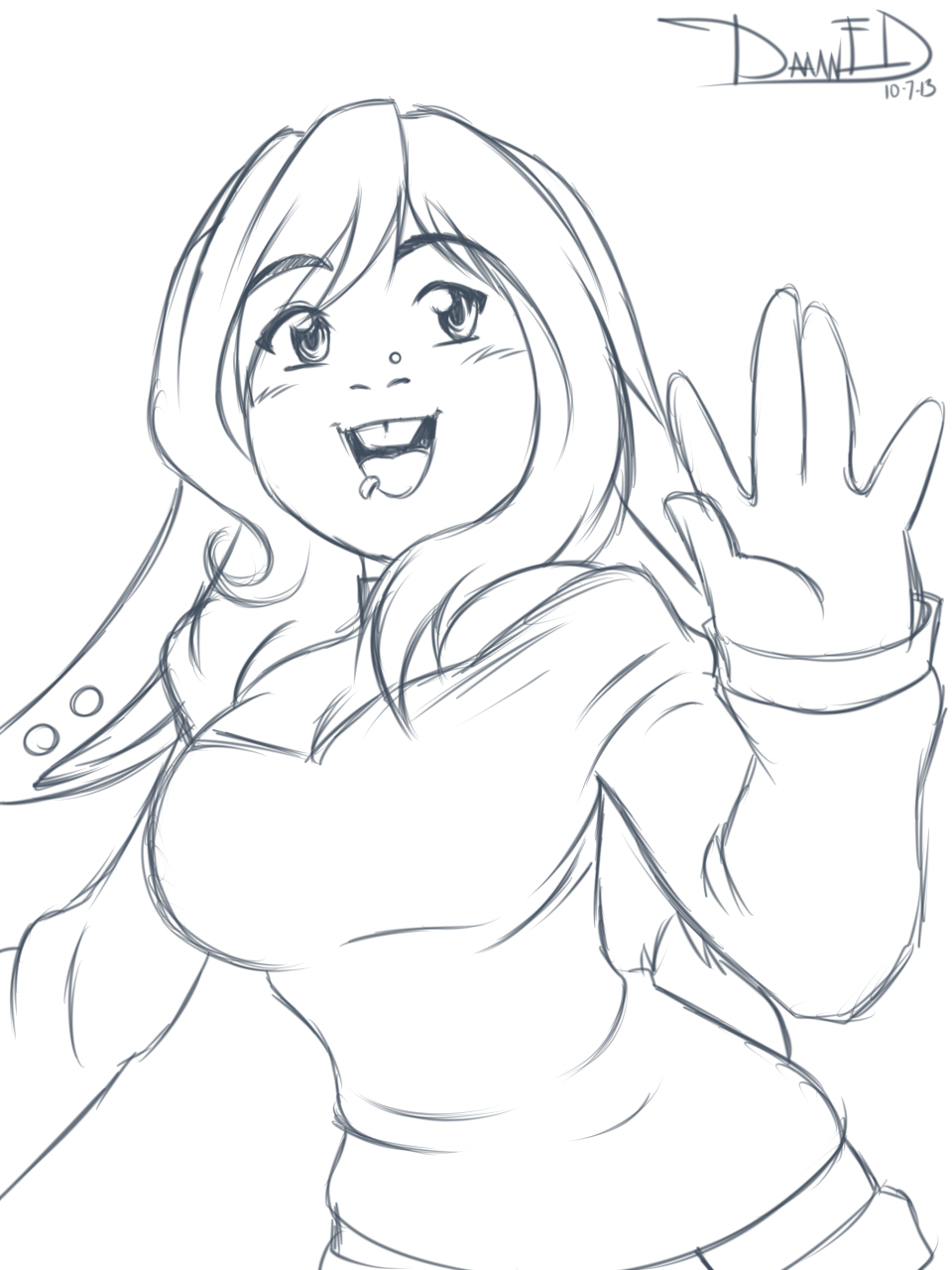 Bunnyta (Sketch) 10-7-13 by damnevildog -- Fur Affinity [dot] net