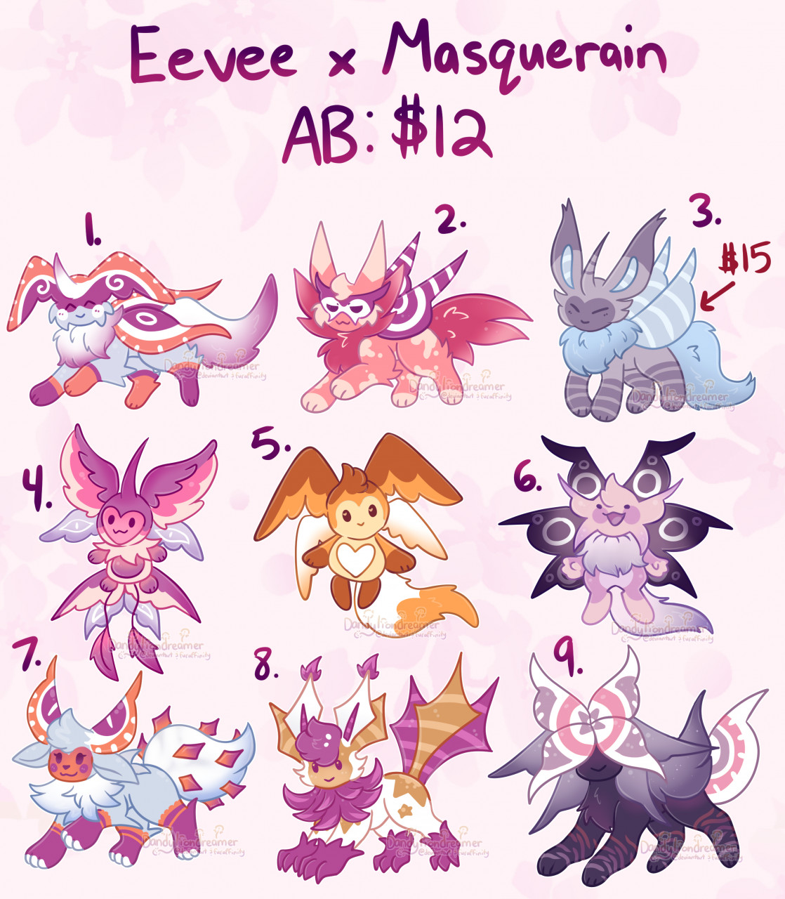 OPEN Eeveelution Adoptables $10 each by Drowned -- Fur Affinity [dot] net