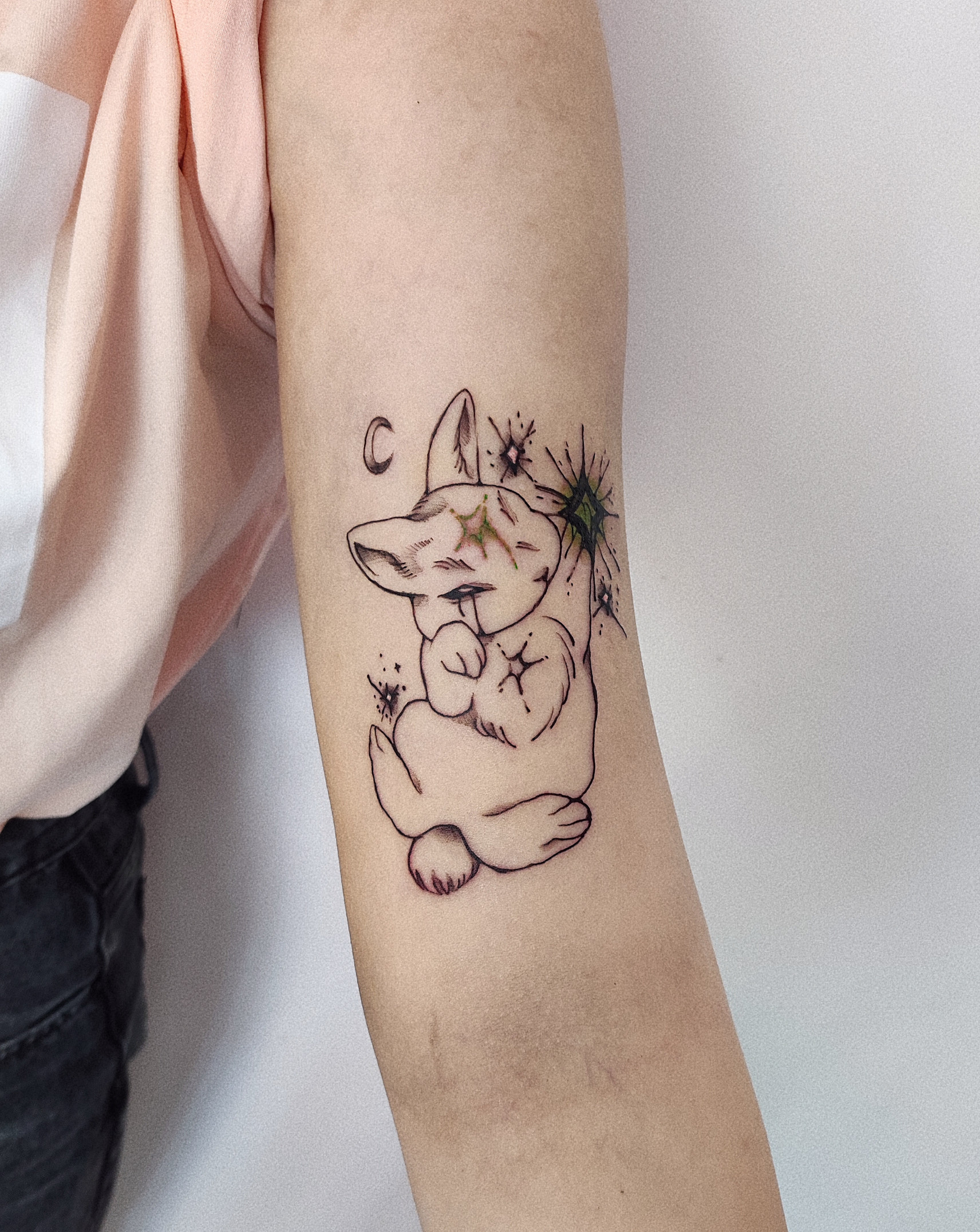 Bunny Rabbit Line Temporary Tattoo - Etsy