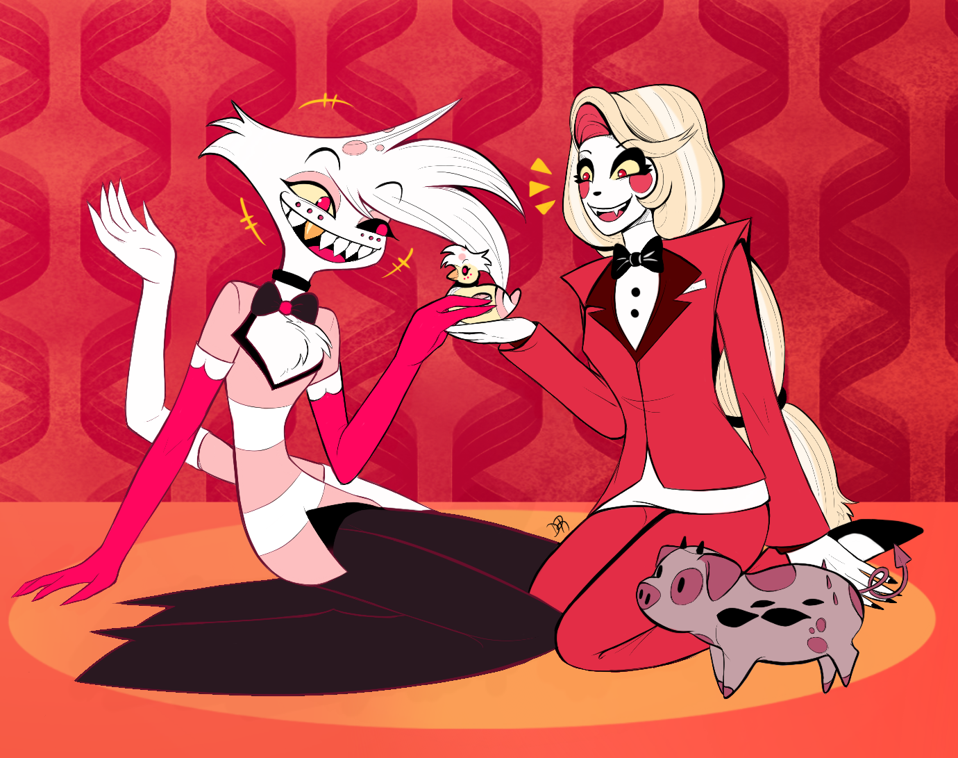 Angel and Charlie! (Hazbin Hotel) by DanisaurusRex -- Fur Affinity [dot] net