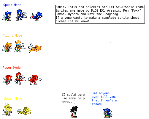 Sprite Animation, Knuckles & Tails Vs Sonic!