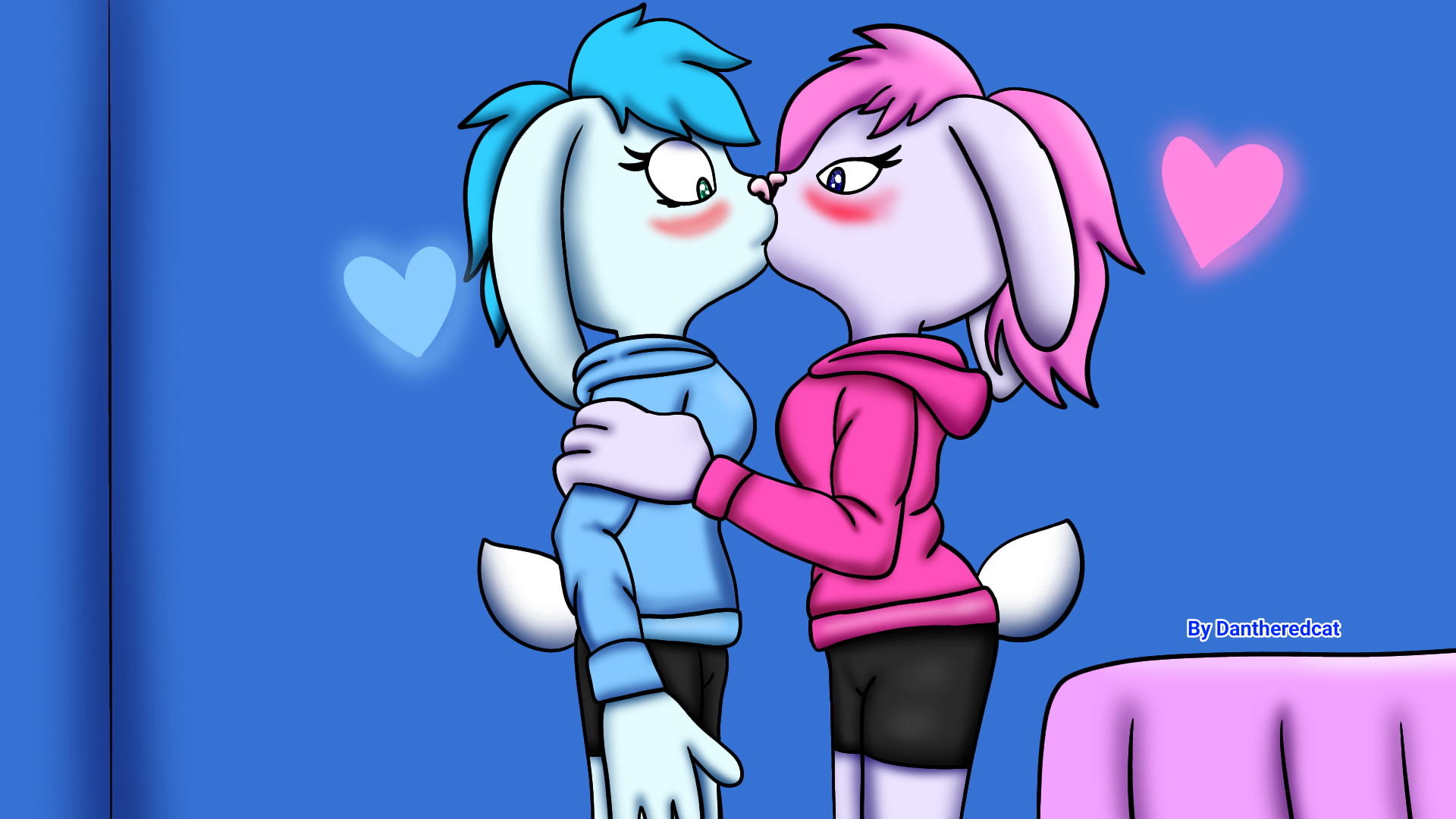 Bon and Zoey - Kiss kiss. by DanTheRedCat -- Fur Affinity [dot] net