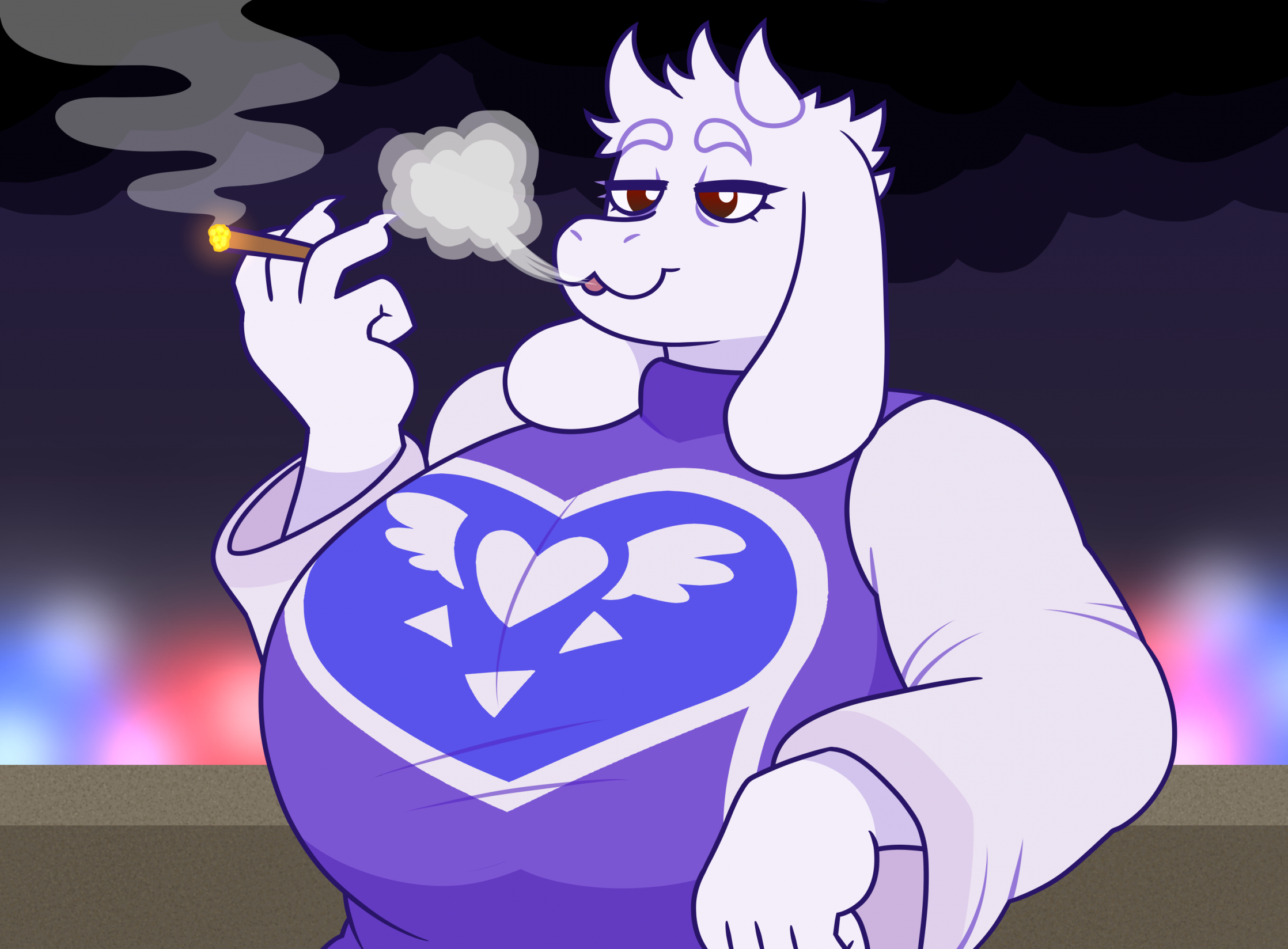 Toriel smoking weed with big tits.png by DapperLilArts -- Fur Affinity  [dot] net