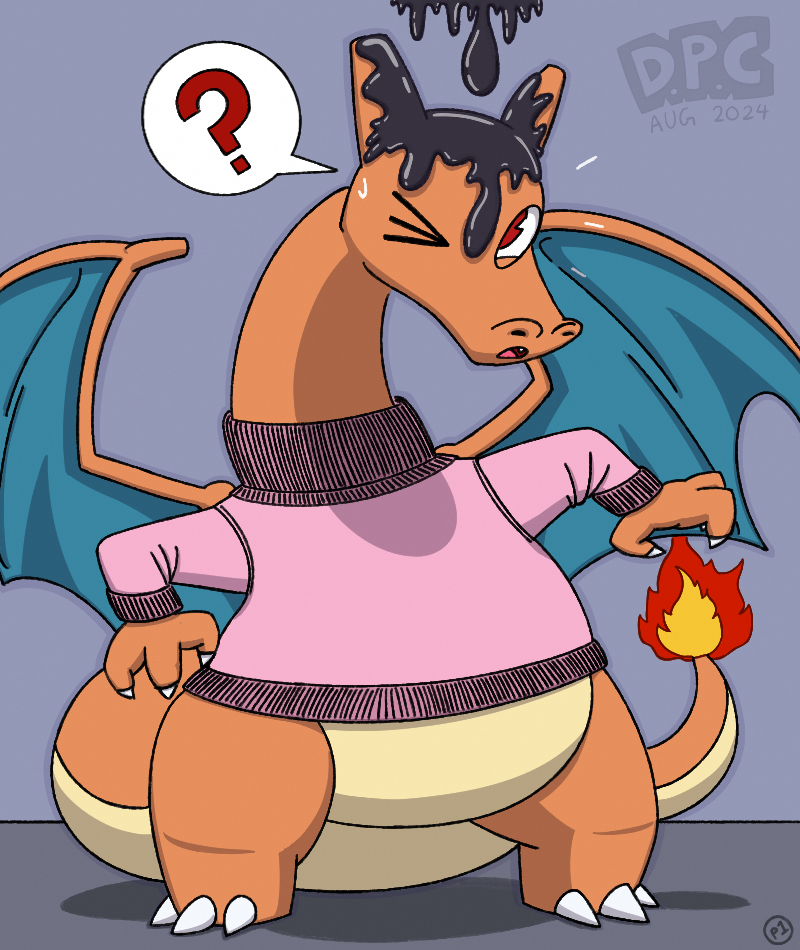 A Charizard Gets Some Surprise Goop On His Head…