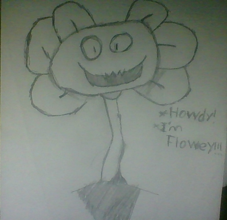 DETAIL NOTES:  Flowey the flower, Undertale art, Undertale flowey