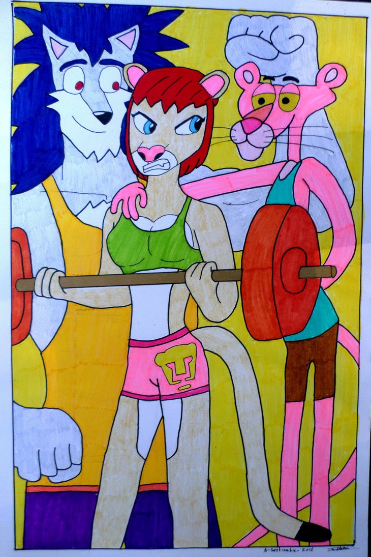Zuly the puma Samuel Thorndyke and Pink panther. by Dark seid