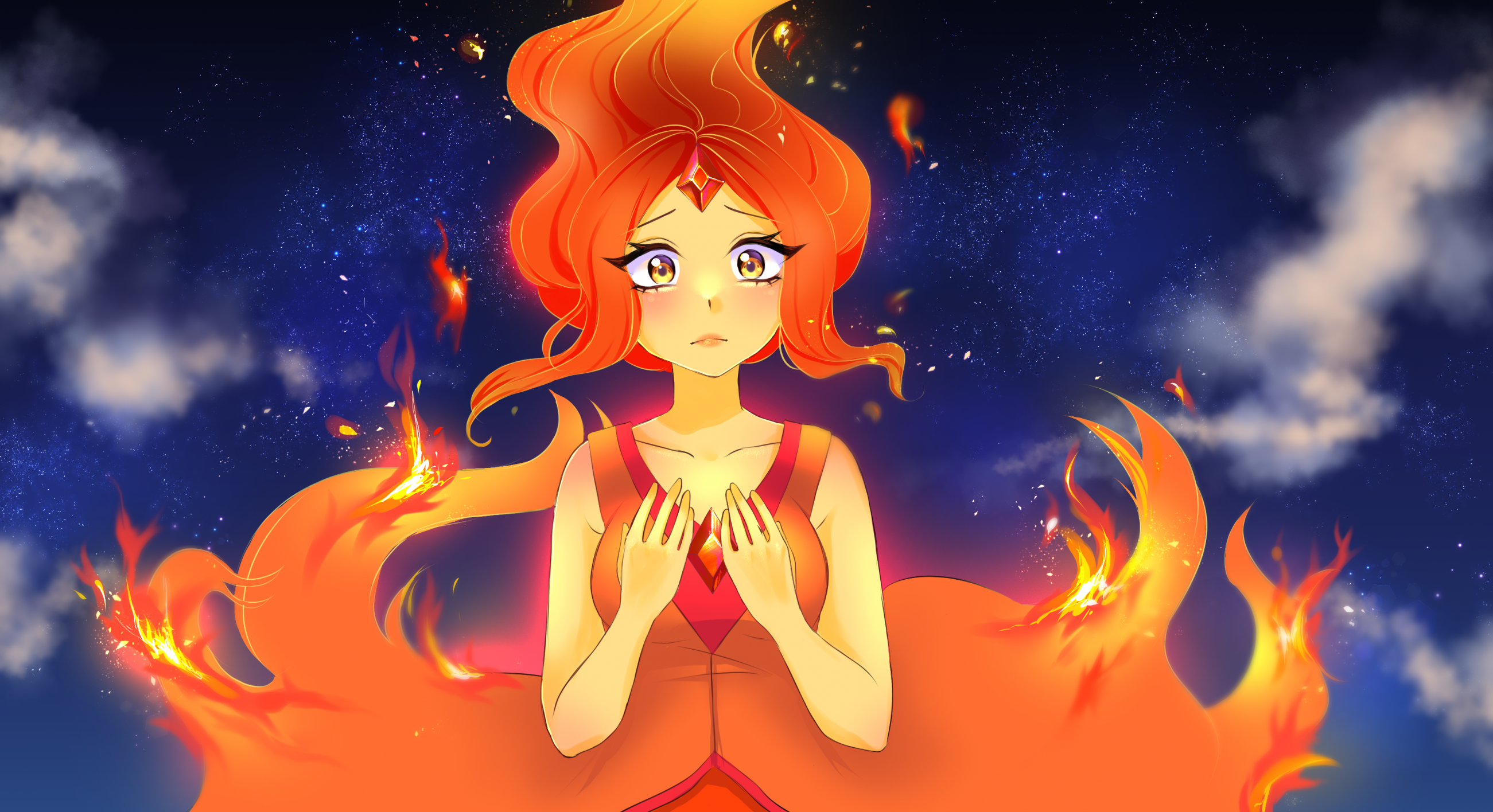 Anime fire princess Outline Drawing Images, Pictures