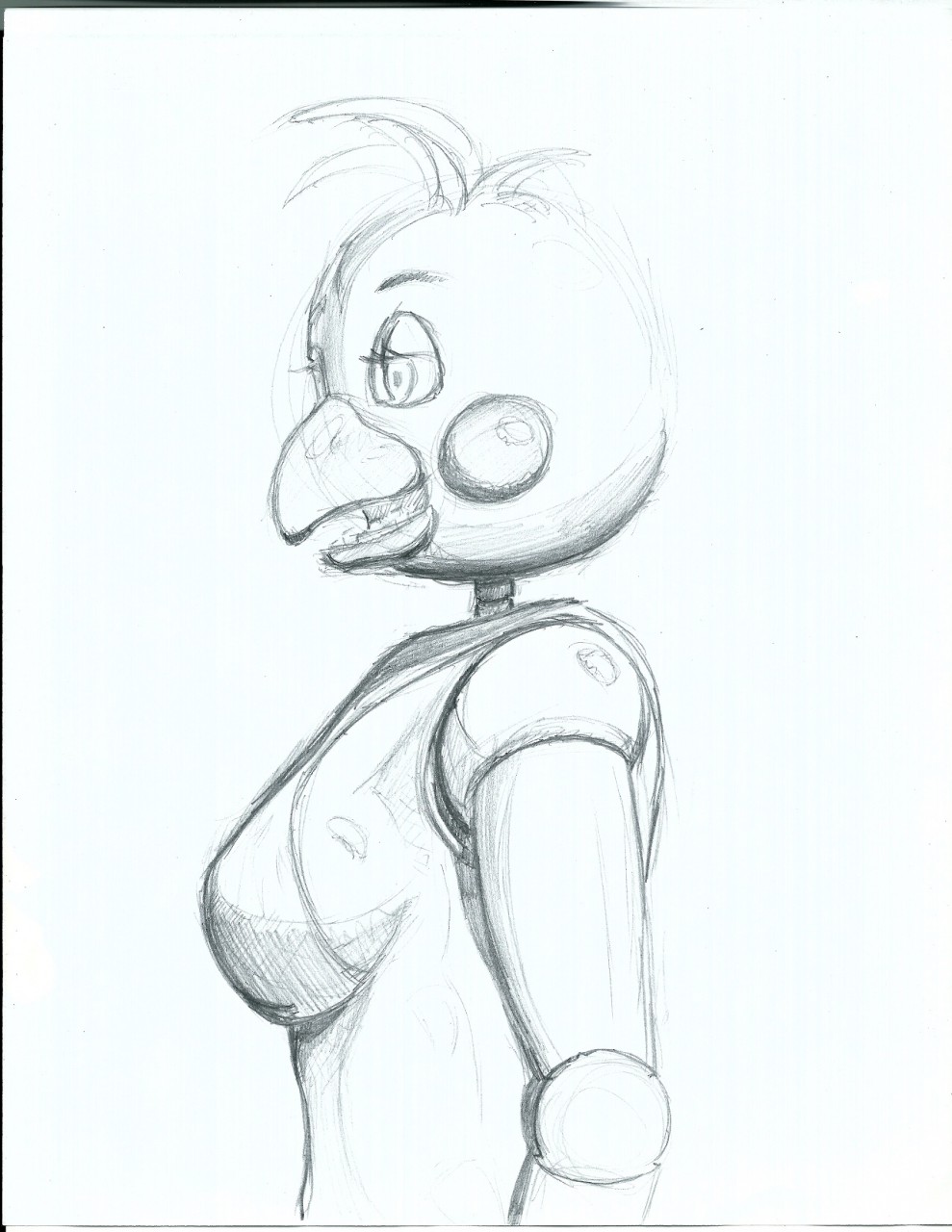 Toy Chica Sketch by Darkaninesketches -- Fur Affinity [dot] net