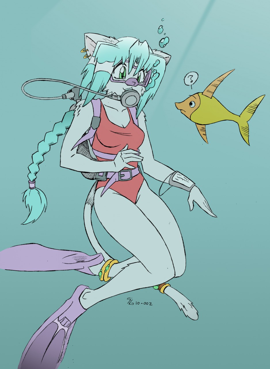 Underwater Catgirl by Pawspite on DeviantArt