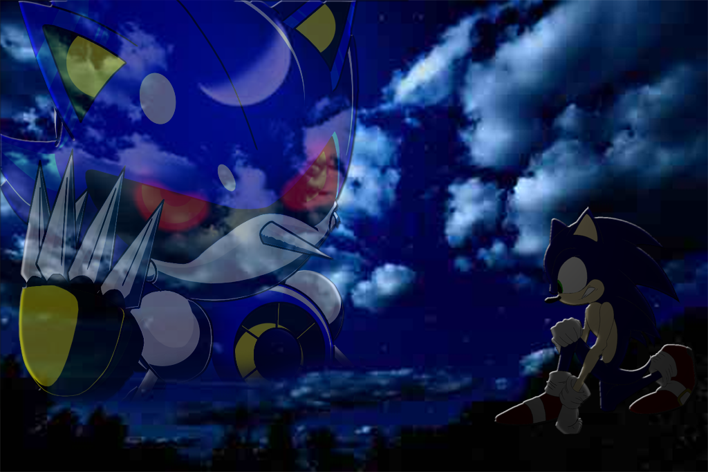 Sonic and metal sonic wallpaper by DarkChatty -- Fur Affinity [dot] net