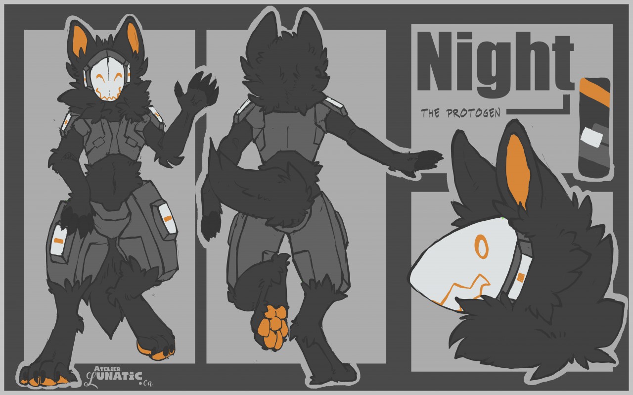 High Quality Detailed Night Sky Protogen Reference Fursona 