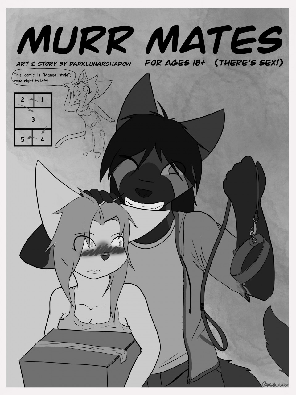 Murr Mates Cover Art (Grayscale) by DarkLunarShadow -- Fur Affinity [dot]  net