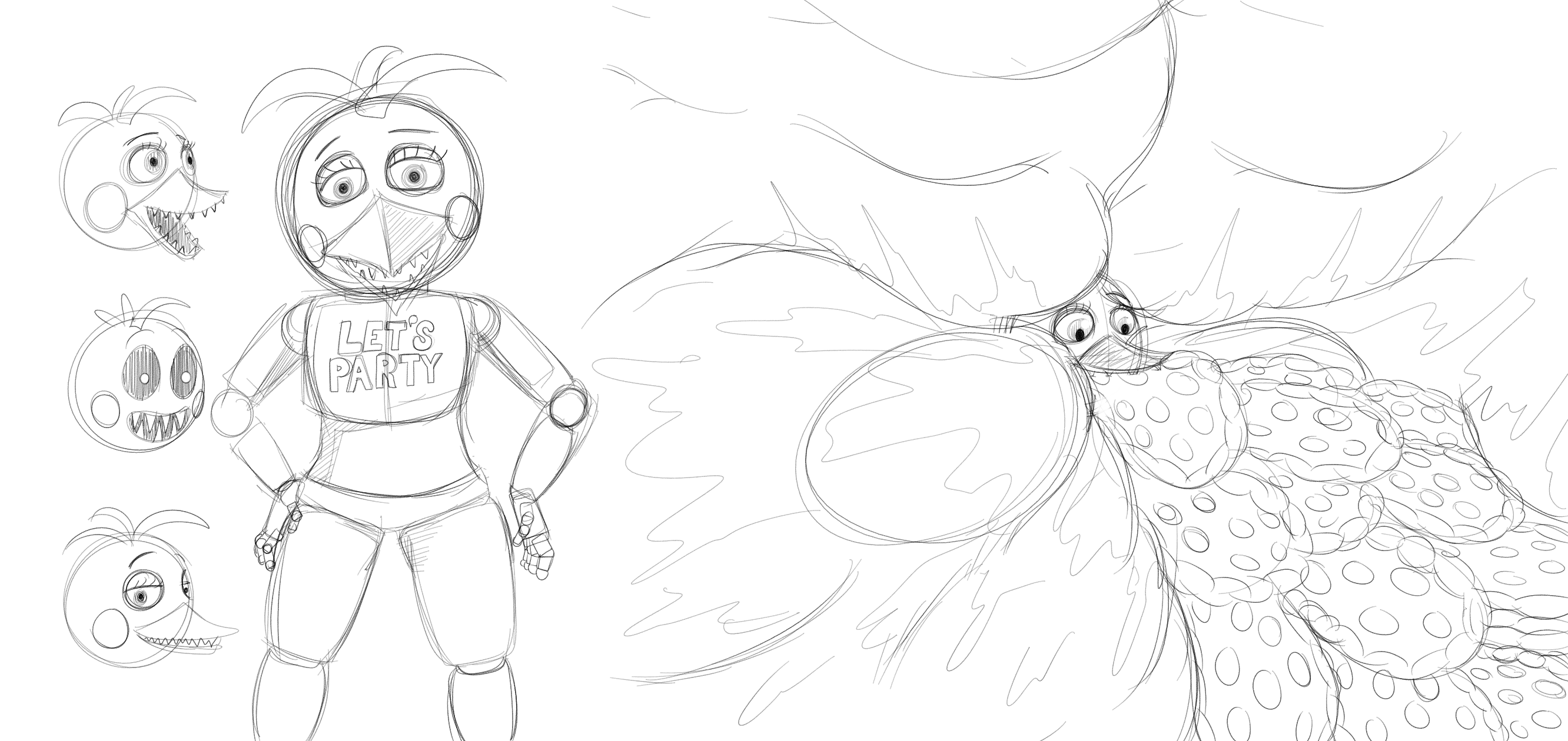 2022-11-02 Toy Chica Sketches by DarkMetalDragon666 -- Fur Affinity [dot]  net