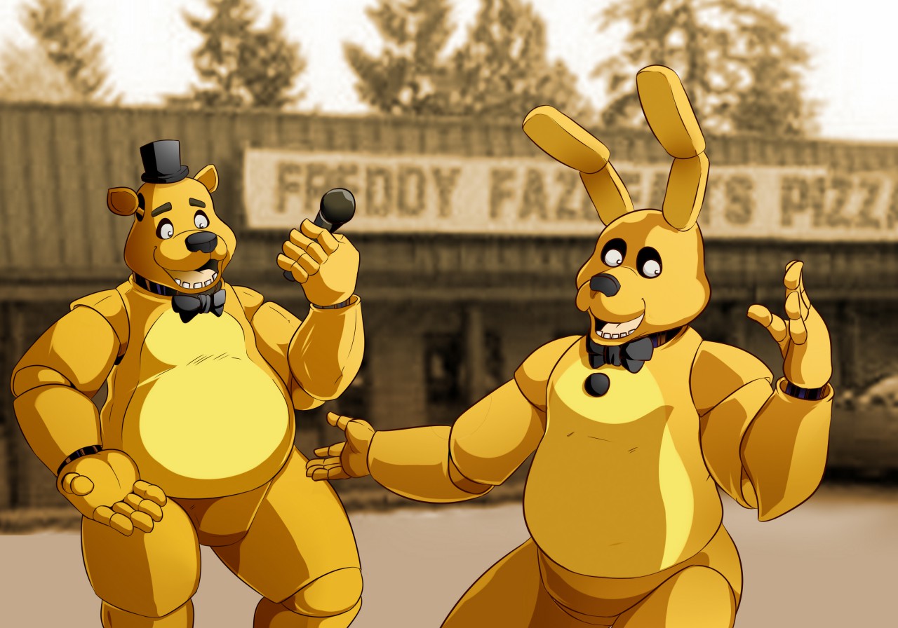 Fredbear and Golden Freddy statue (concept) : r/fivenightsatfreddys