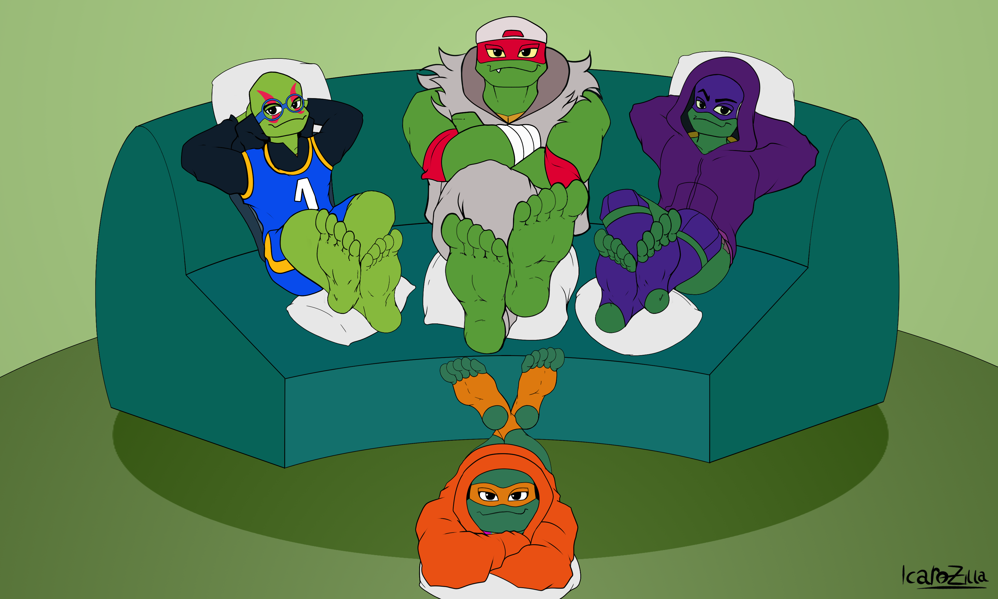 9 Teenage Mutant Ninja Turtles basketball Don, Pez Mikey, flipping