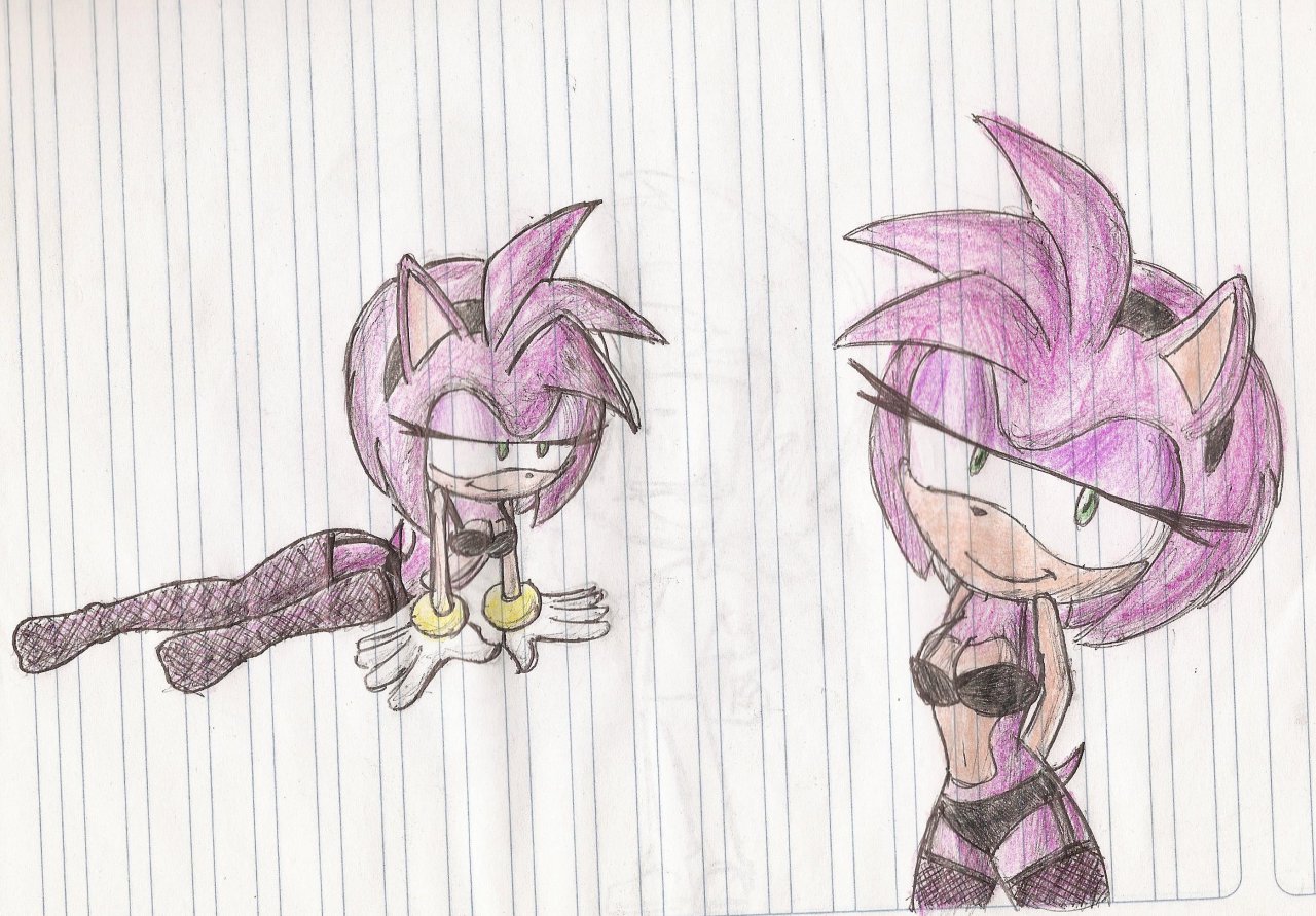 sonic the hedgehog, amy rose, and dark sonic (sonic) drawn by