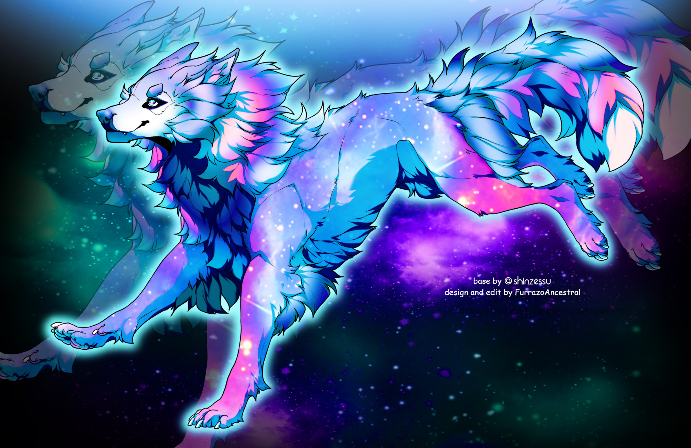 Anime Wolf Girl Galaxy on Dog, purple galaxy wolf HD phone wallpaper |  Pxfuel