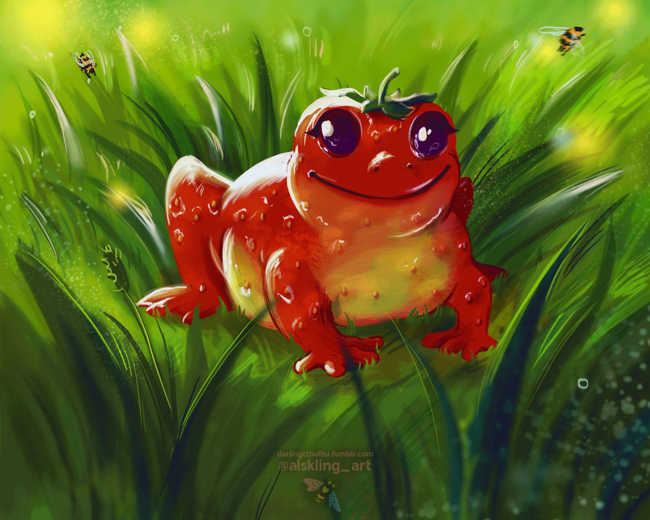 Frog Strawberrybun  Illustrations ART street