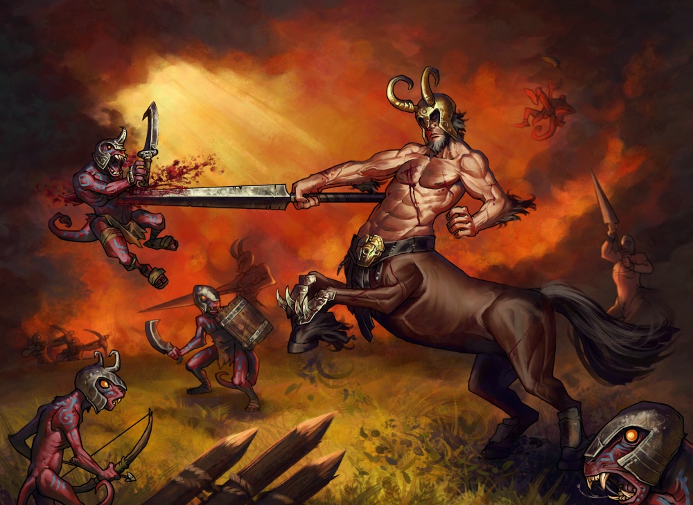 Centaur Stampede by dasAoD -- Fur Affinity [dot] net