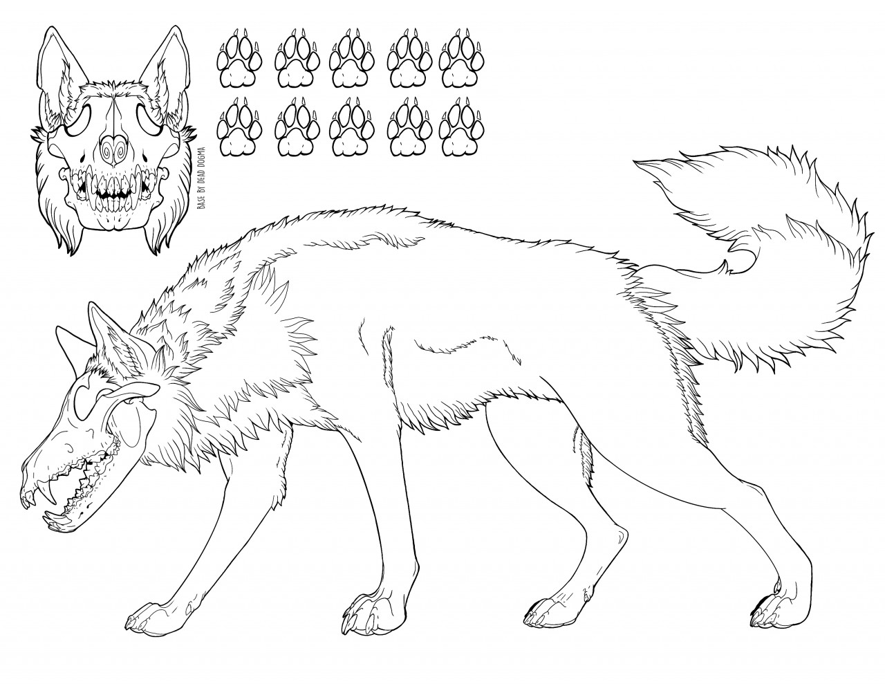 FREE TO USE Skull-Wolf/Canine Feral Base. 