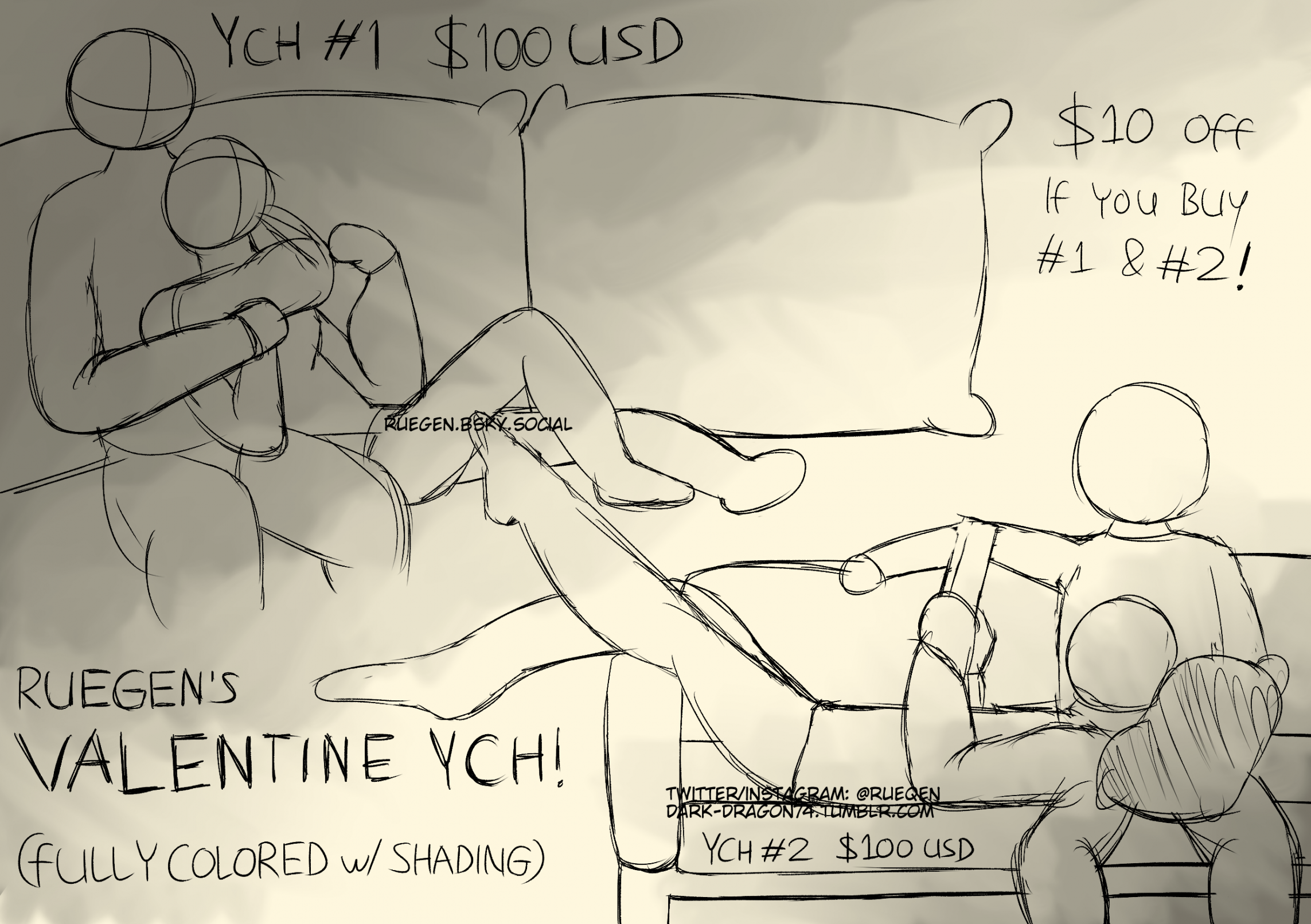 YCH valentine day commission. open 'til february 24th