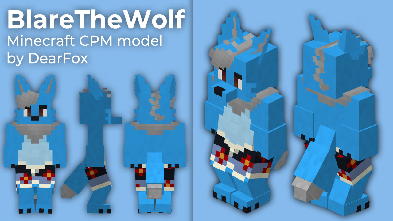 minecraft wolf 3d model obj