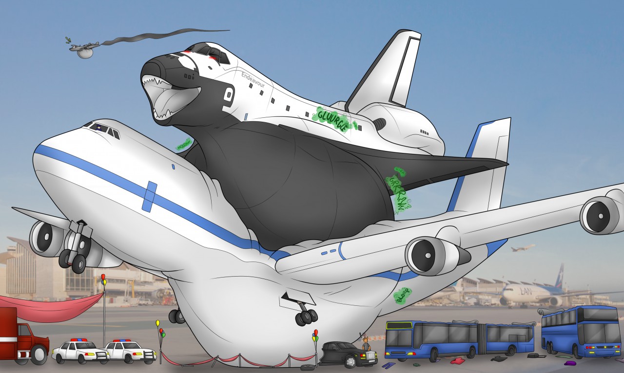 Gonna need a bigger plane... (aka. Endea-vore) by DELTA_X3 -