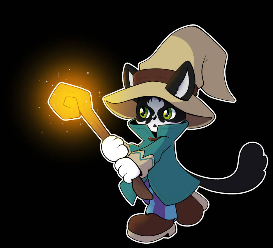 Sans the black mage cat (commission)