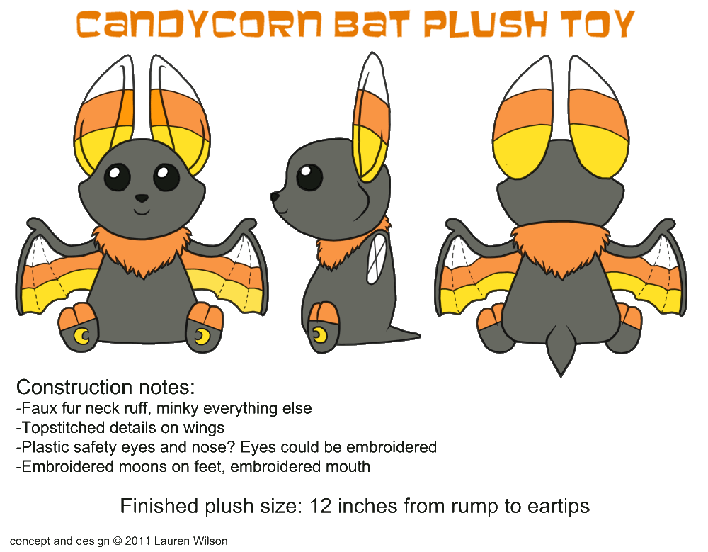 candy corn bat plush