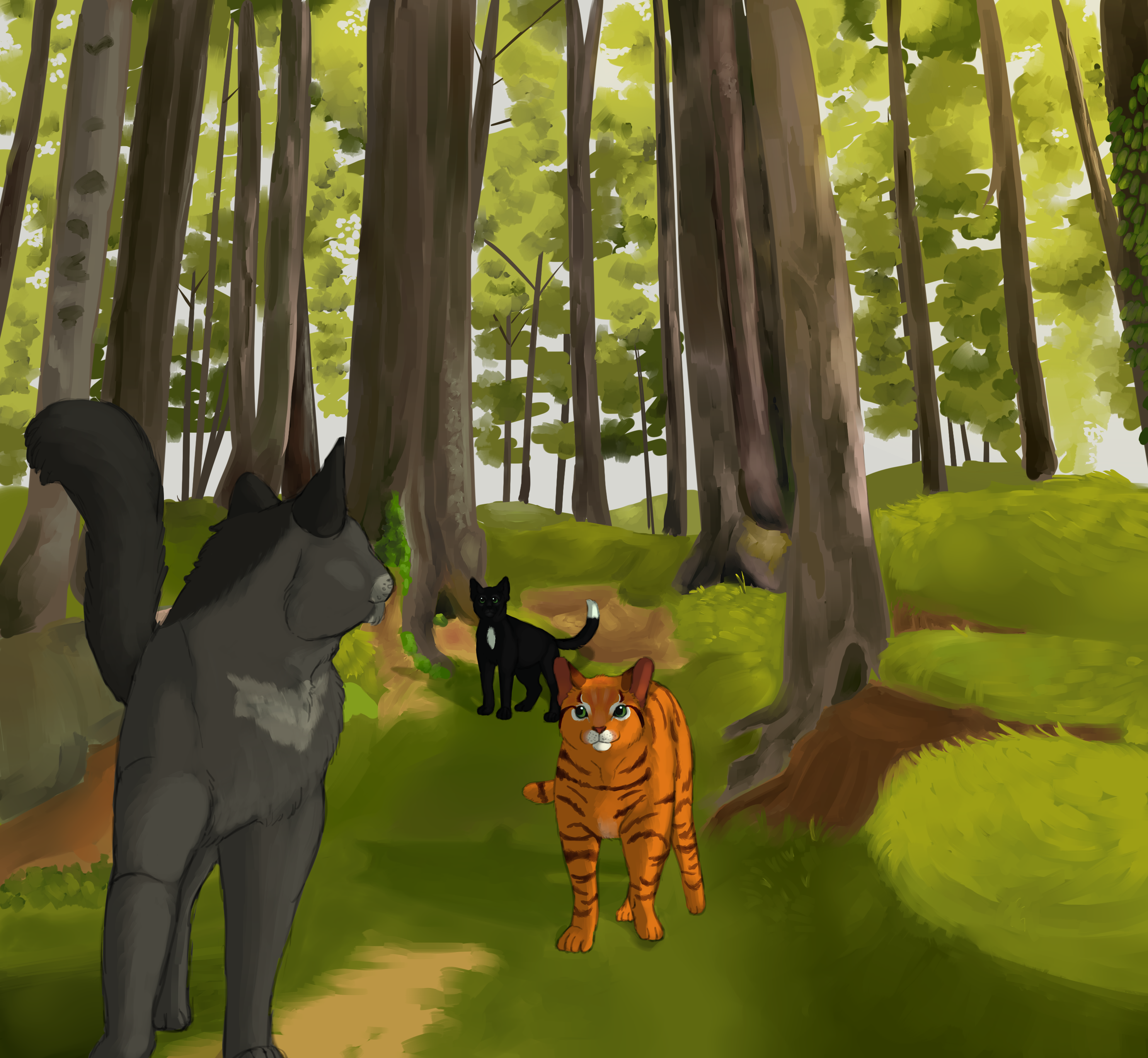 Warrior Cats- Firepaw, Graypaw, Ravenpaw by Woofstep -- Fur Affinity [dot]  net