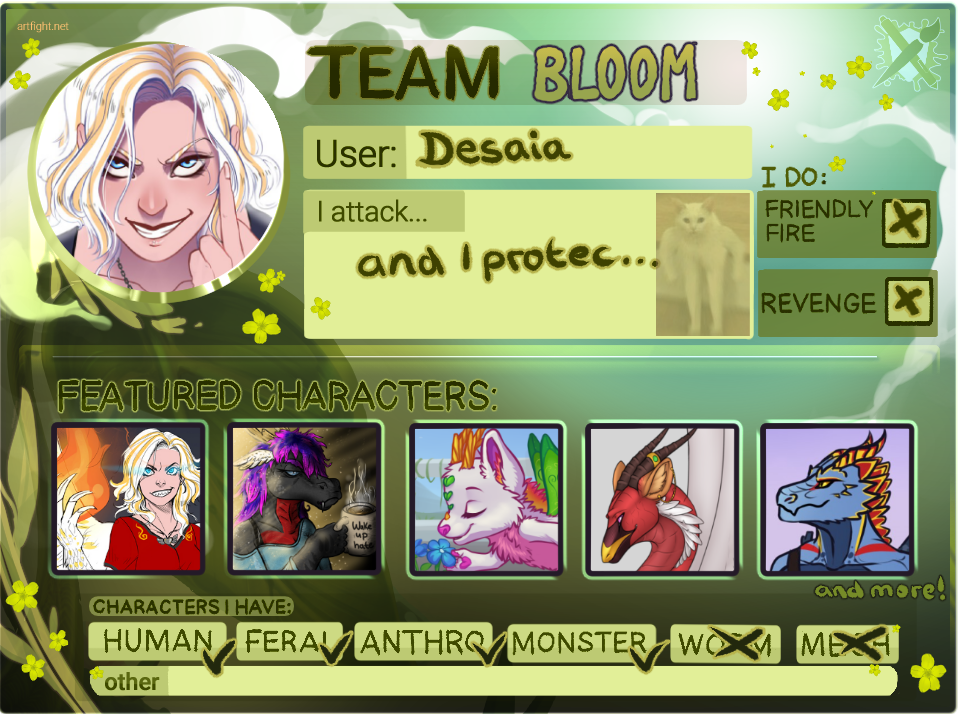 Artfight 2022 Team Bloom by Desaia -- Fur Affinity [dot] net