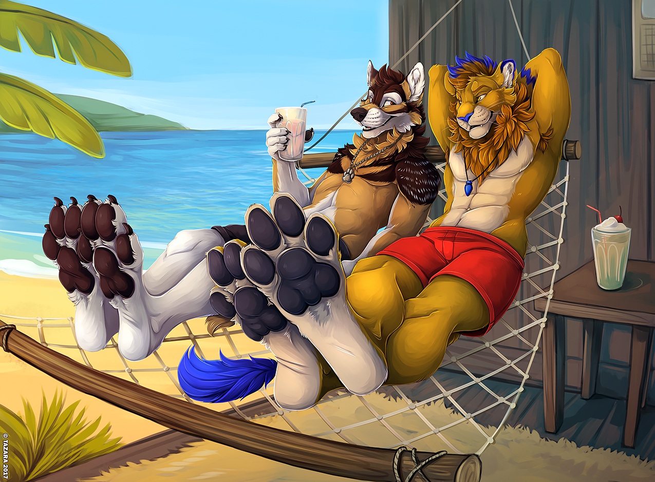 COM Pawtastic Beach Relaxation by DexterLion -- Fur Affinity