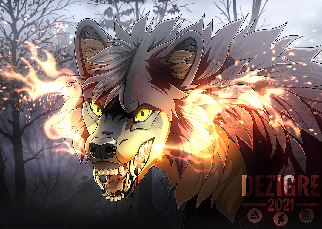 Fire wolf by LunnaHowell -- Fur Affinity [dot] net