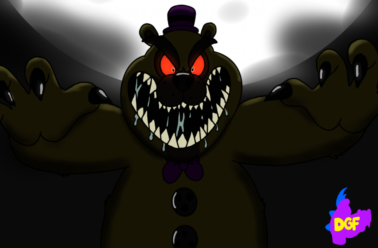 Desenho Nightmare FredBear- Welcome to the nightmare