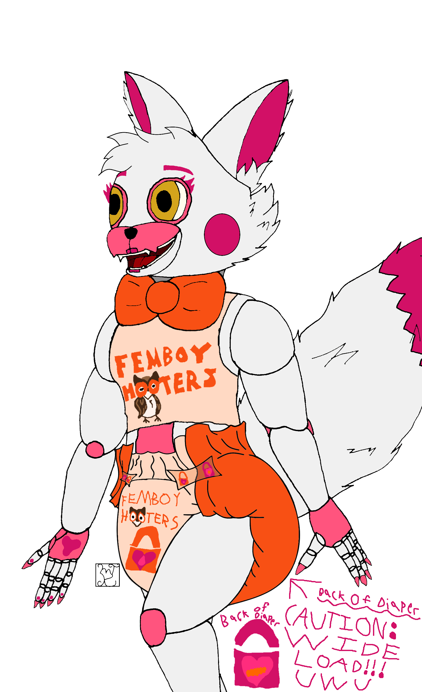 Funtime Foxy Femboy Hooters (Diaper)! by Diapered_Raptor-Fox -- Fur  Affinity [dot] net